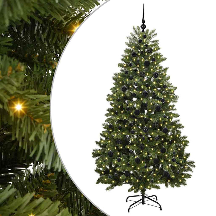 Brad de Crăciun artificial cu 300 LED Verde 210 cm PVC și Metal - WALTI WALTI