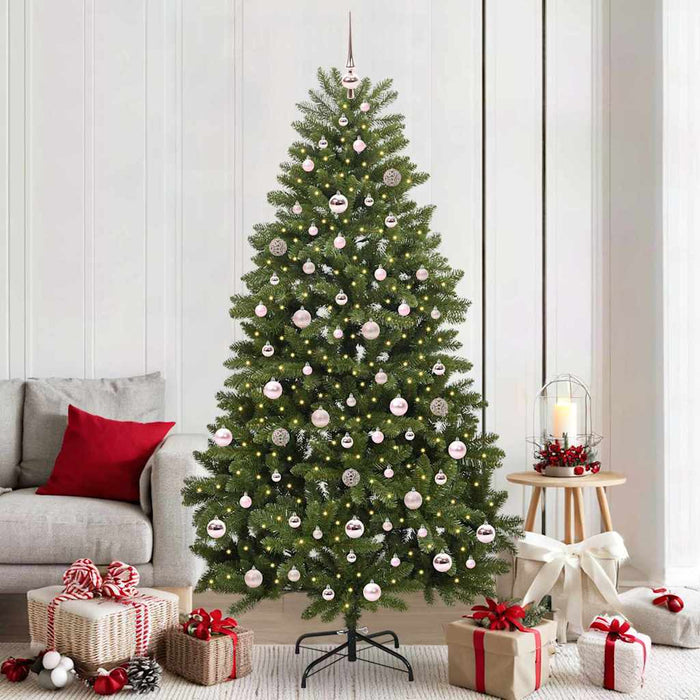 Brad de Crăciun artificial cu 300 LED Verde 210 cm PVC și Metal - WALTI WALTI