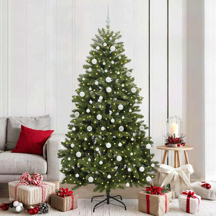 Brad de Crăciun artificial cu 300 LED Verde 210 cm PVC și Metal - WALTI WALTI