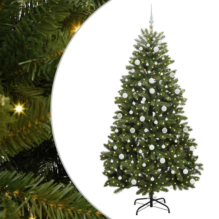 Brad de Crăciun artificial cu 300 LED Verde 210 cm PVC și Metal - WALTI WALTI