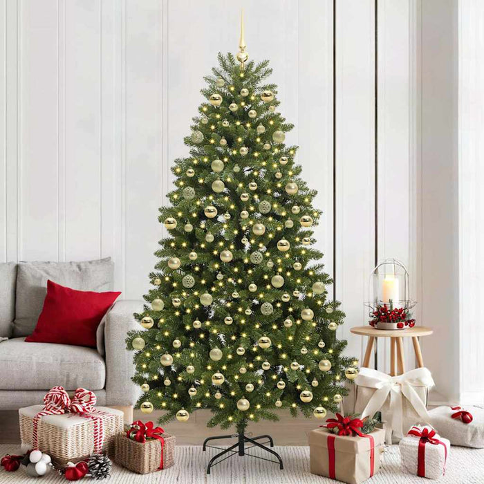 Brad de Crăciun artificial 210 cm 300 LED-uri Alb cald Verde - WALTI WALTI