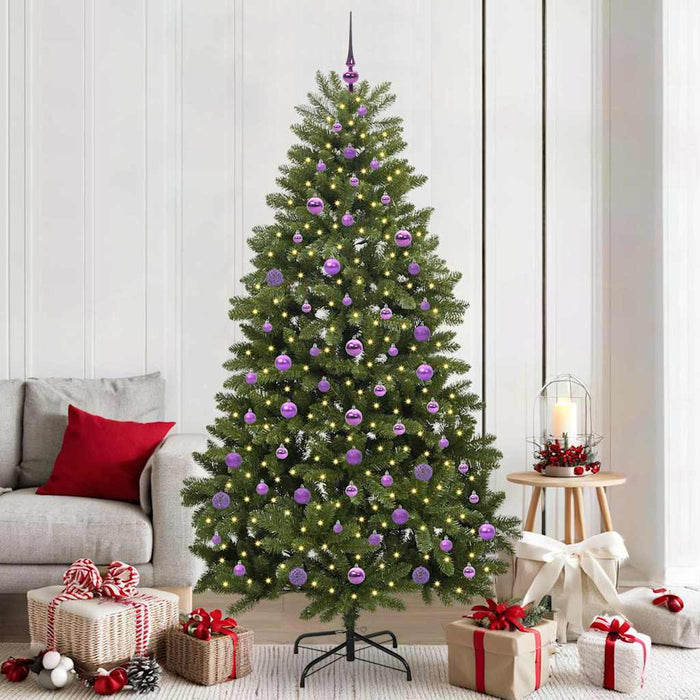 Brad de Crăciun artificial cu 300 LED Verde 210 cm PVC și Metal - WALTI WALTI