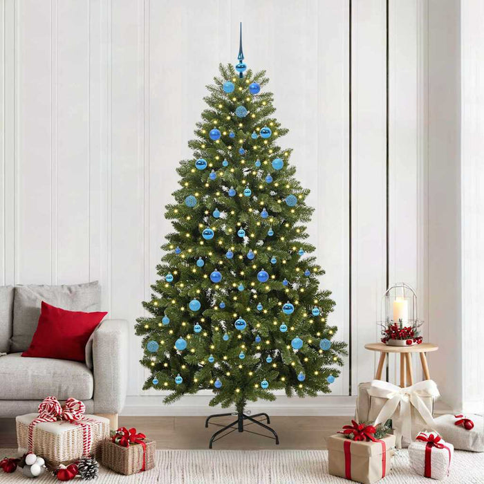 Brad de Crăciun artificial cu 300 LED Verde 210 cm PVC și Metal - WALTI WALTI