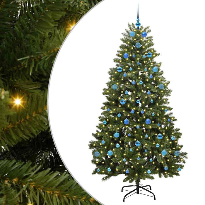 Brad de Crăciun artificial cu 300 LED Verde 210 cm PVC și Metal - WALTI WALTI