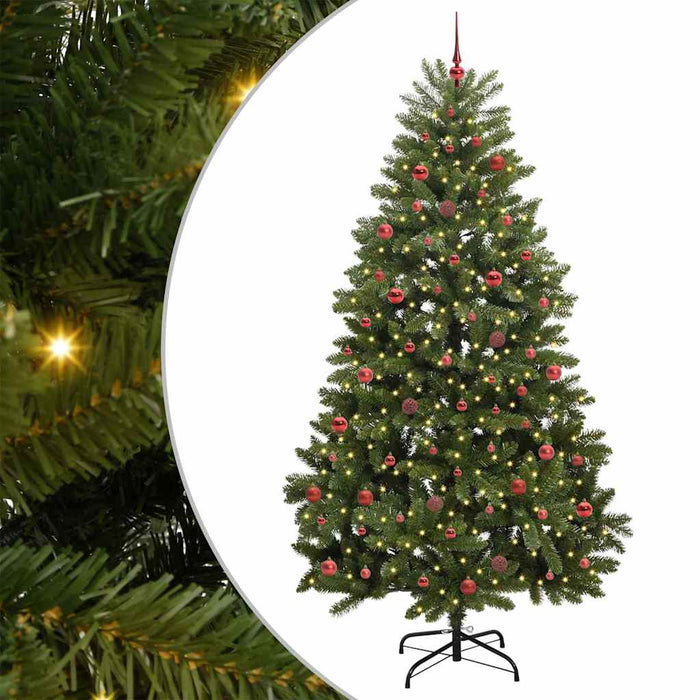 Brad de Crăciun artificial cu 300 LED Verde 240 cm PVC și Metal - WALTI WALTI