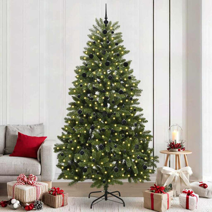 Brad de Crăciun artificial cu 300 LED Verde 240 cm PVC și Metal - WALTI WALTI