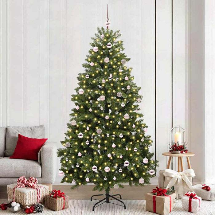 Brad de Crăciun artificial cu 300 LED Verde 240 cm PVC și Metal - WALTI WALTI