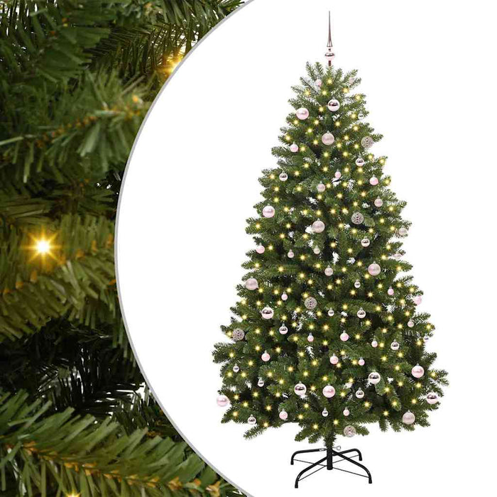 Brad de Crăciun artificial cu 300 LED Verde 240 cm PVC și Metal - WALTI WALTI