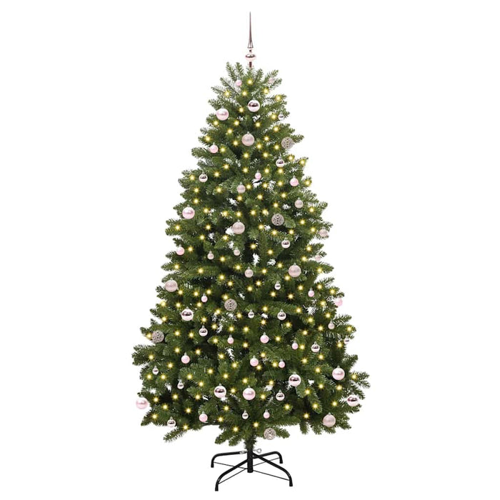 Brad de Crăciun artificial cu 300 LED Verde 240 cm PVC și Metal - WALTI WALTI