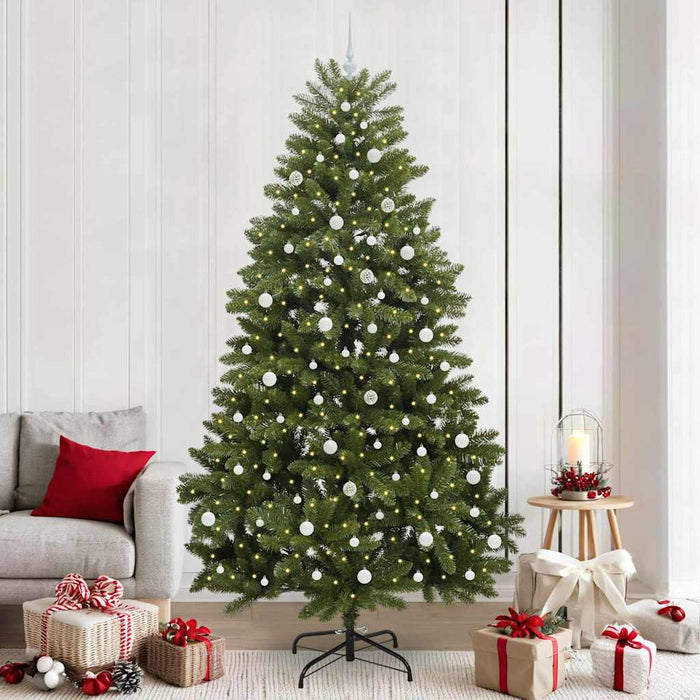 Brad de Crăciun artificial cu 300 LED Verde 240 cm PVC și Metal - WALTI WALTI