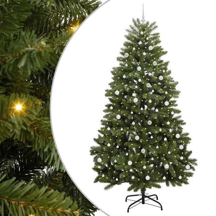 Brad de Crăciun artificial cu 300 LED Verde 240 cm PVC și Metal - WALTI WALTI