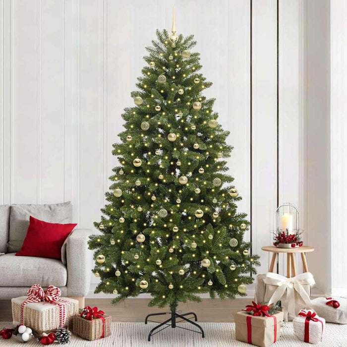 Brad de Crăciun artificial 240 cm 300 LED-uri Alb cald Verde WALTI
