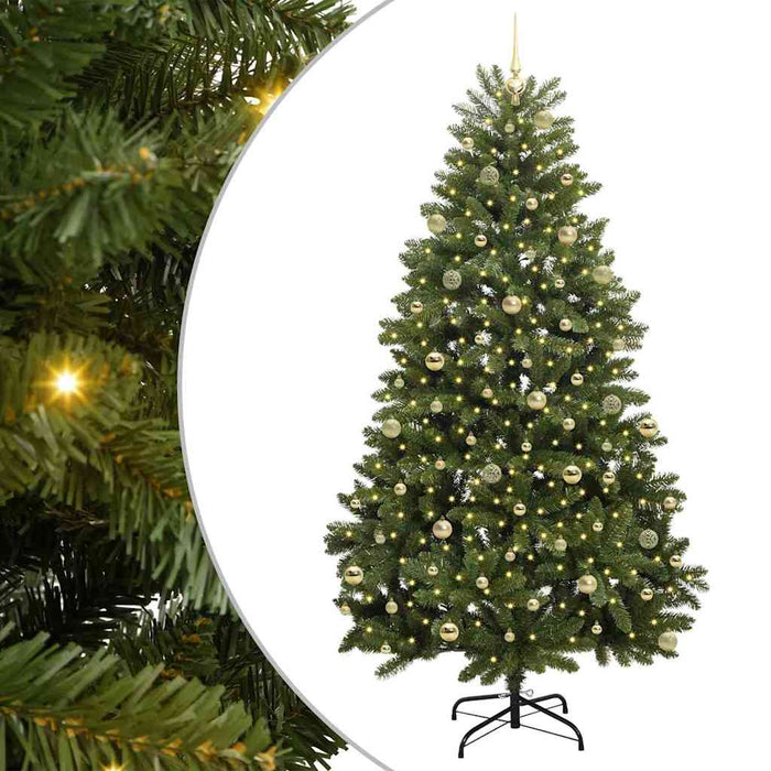 Brad de Crăciun artificial 240 cm 300 LED-uri Alb cald Verde WALTI