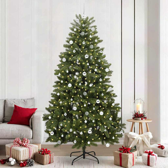 Brad de Crăciun artificial cu 300 LED Verde 240 cm PVC și Metal - WALTI WALTI
