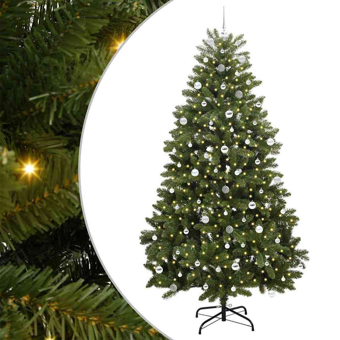Brad de Crăciun artificial cu 300 LED Verde 240 cm PVC și Metal - WALTI WALTI
