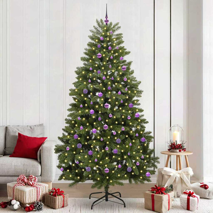 Brad de Crăciun artificial cu 300 LED Verde 240 cm PVC și Metal - WALTI WALTI