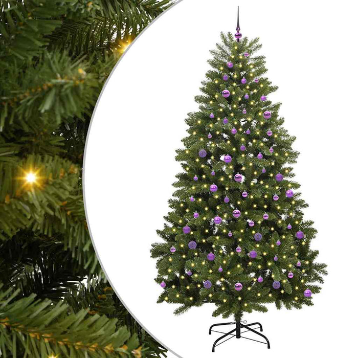 Brad de Crăciun artificial cu 300 LED Verde 240 cm PVC și Metal - WALTI WALTI