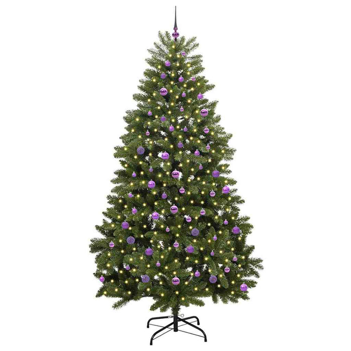 Brad de Crăciun artificial cu 300 LED Verde 240 cm PVC și Metal - WALTI WALTI