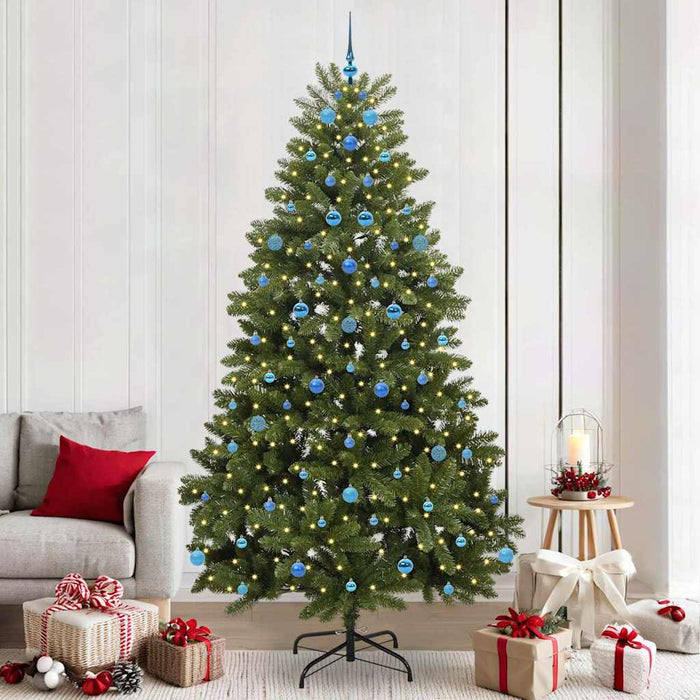 Brad de Crăciun artificial cu 300 LED Verde 240 cm PVC și Metal - WALTI WALTI