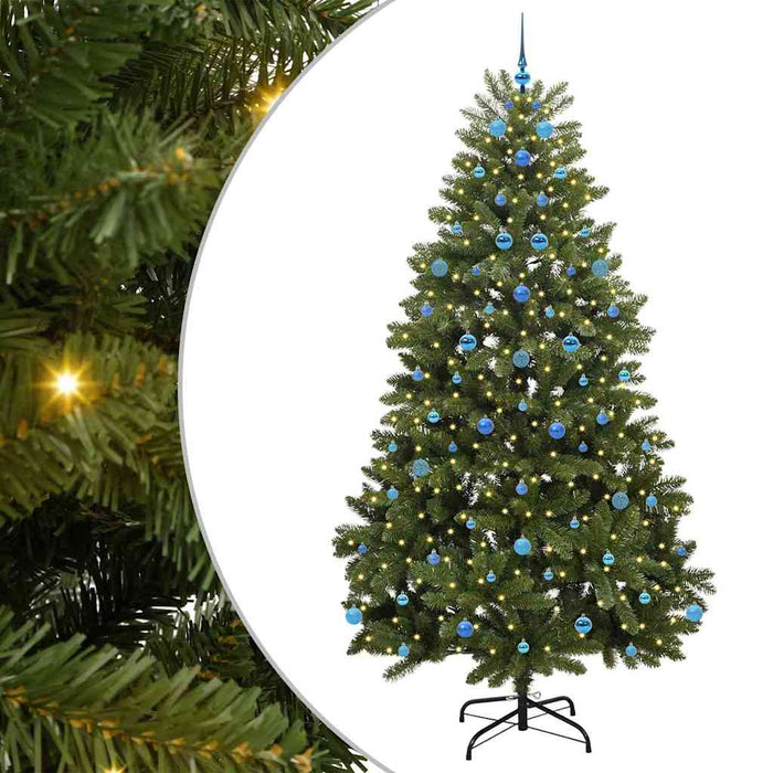 Brad de Crăciun artificial cu 300 LED Verde 240 cm PVC și Metal - WALTI WALTI