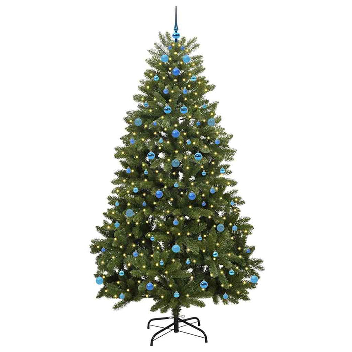 Brad de Crăciun artificial cu 300 LED Verde 240 cm PVC și Metal - WALTI WALTI