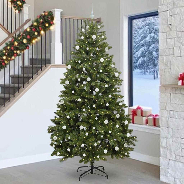 Brad de Crăciun artificial cu 300 LED Verde 270 cm PVC și Metal - WALTI WALTI