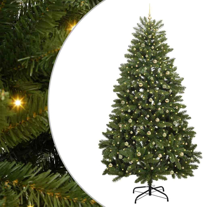 Brad de Crăciun artificial cu 300 LED Verde 300 cm PVC și Metal WALTI