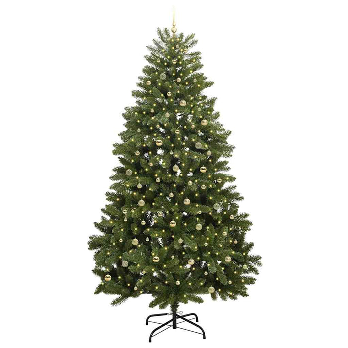 Brad de Crăciun artificial cu 300 LED Verde 300 cm PVC și Metal WALTI