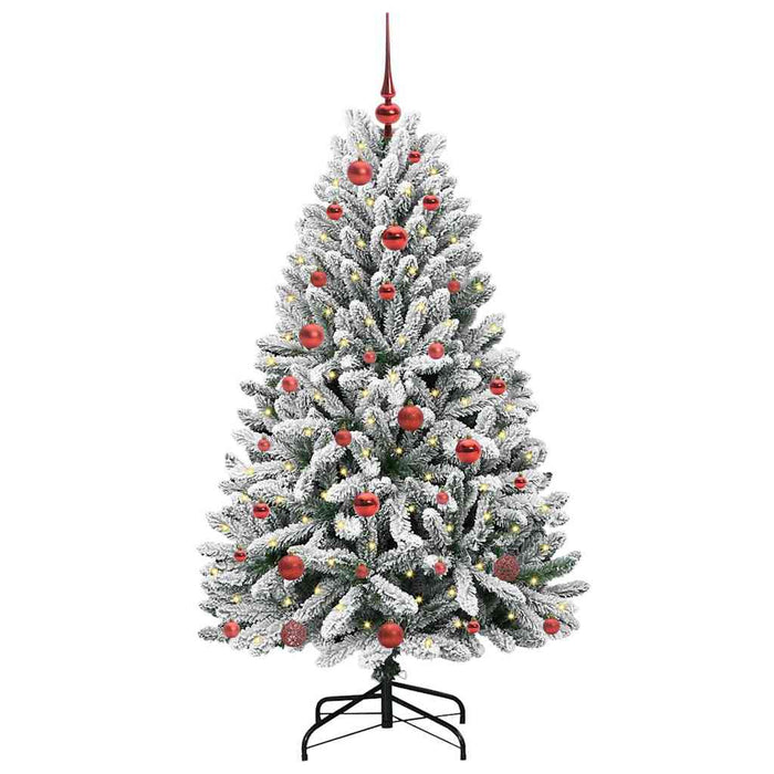 Brad de Crăciun artificial Verde și alb 150 cm PVC și Metal - WALTI WALTI
