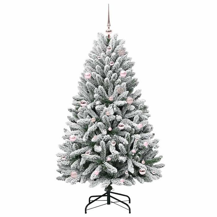 Brad de Crăciun artificial Verde și alb 150 cm PVC și Metal - WALTI WALTI