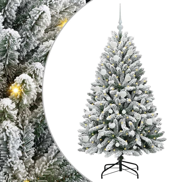 Brad de Crăciun artificial Verde și alb 150 cm PVC și Metal - WALTI WALTI