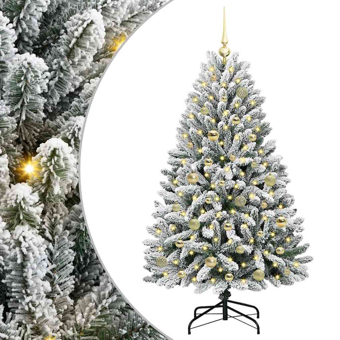 Brad de Crăciun artificial Verde și alb 150 cm PVC și Metal - WALTI WALTI