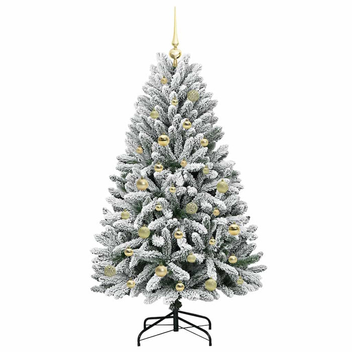 Brad de Crăciun artificial Verde și alb 150 cm PVC și Metal - WALTI WALTI