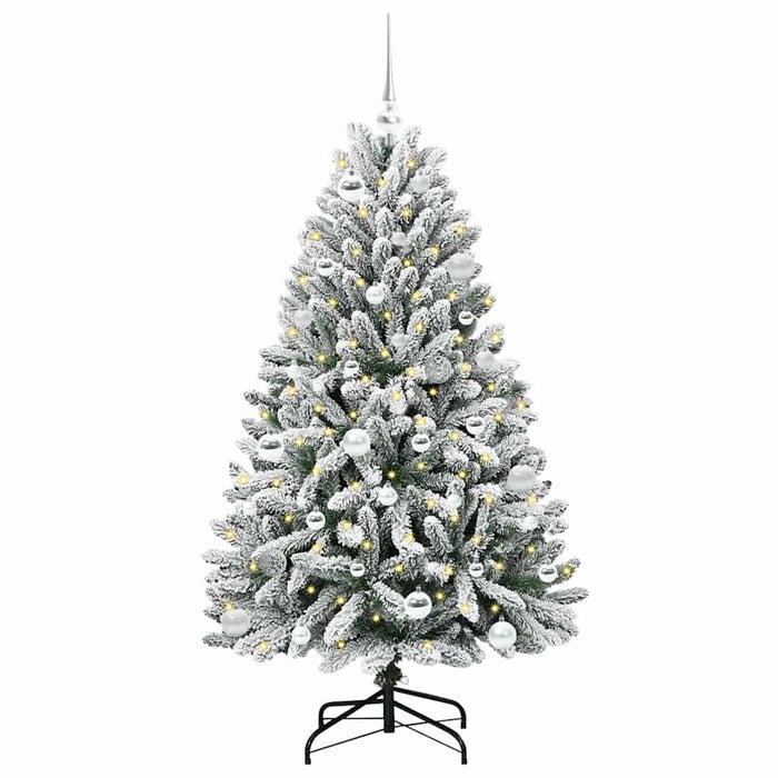 Brad de Crăciun artificial Verde și alb 150 cm PVC și Metal - WALTI WALTI