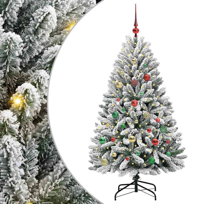 Brad de Crăciun artificial Verde și alb 150 cm PVC și Metal - WALTI WALTI
