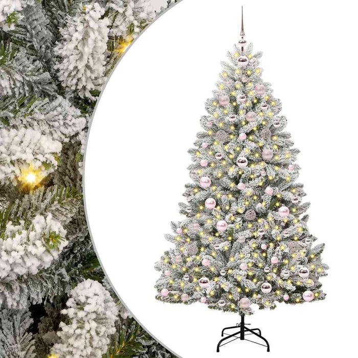 Brad de Crăciun artificial Verde și alb 180 cm PVC și Metal - WALTI WALTI