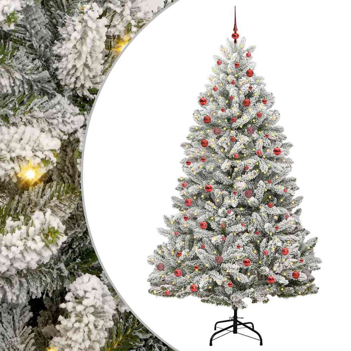 Brad de Crăciun artificial Verde și alb 210 cm PVC și Metal - WALTI WALTI