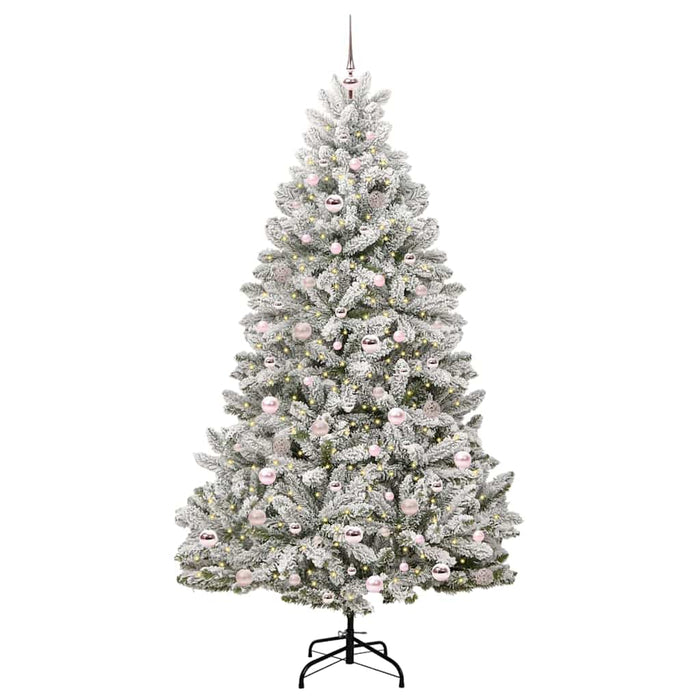 Brad de Crăciun artificial Verde și alb 210 cm PVC și Metal - WALTI WALTI