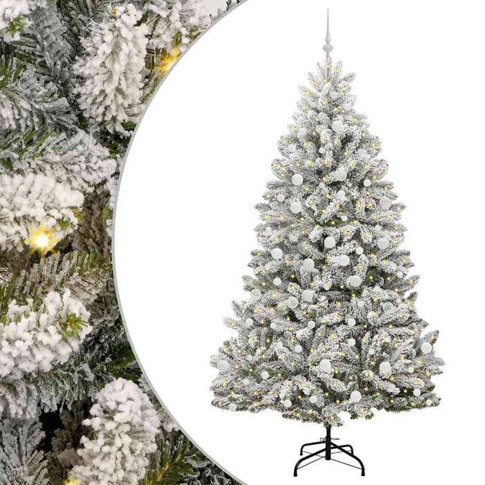 Brad de Crăciun artificial Verde și alb 210 cm PVC și Metal - WALTI WALTI