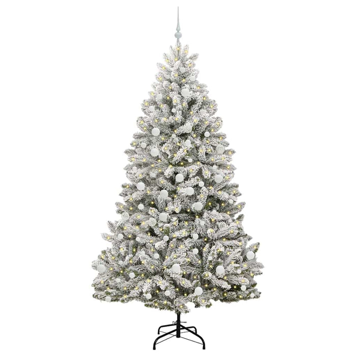 Brad de Crăciun artificial Verde și alb 210 cm PVC și Metal - WALTI WALTI