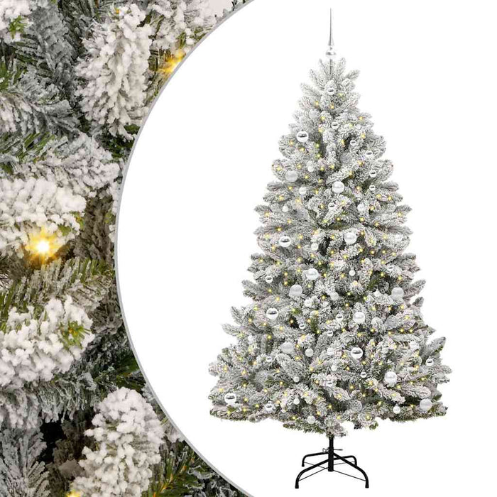 Brad de Crăciun artificial Verde și alb 210 cm PVC și Metal - WALTI WALTI