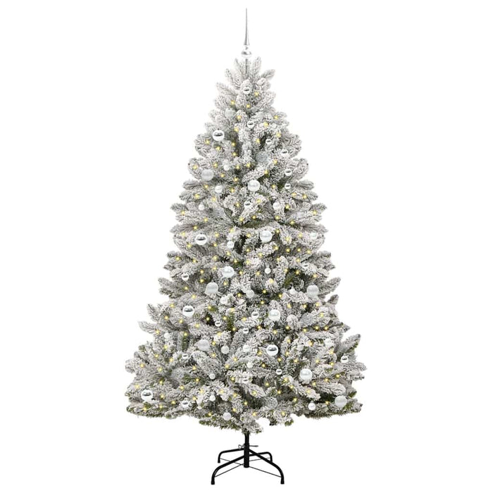 Brad de Crăciun artificial Verde și alb 210 cm PVC și Metal - WALTI WALTI