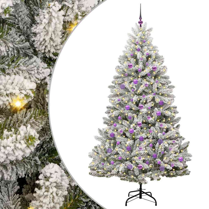 Brad de Crăciun artificial Verde și alb 210 cm PVC și Metal - WALTI WALTI