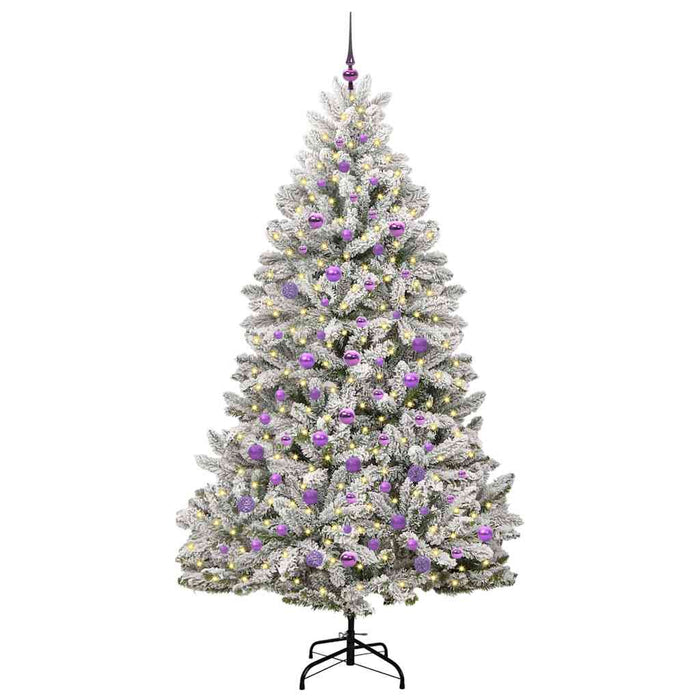 Brad de Crăciun artificial Verde și alb 210 cm PVC și Metal - WALTI WALTI