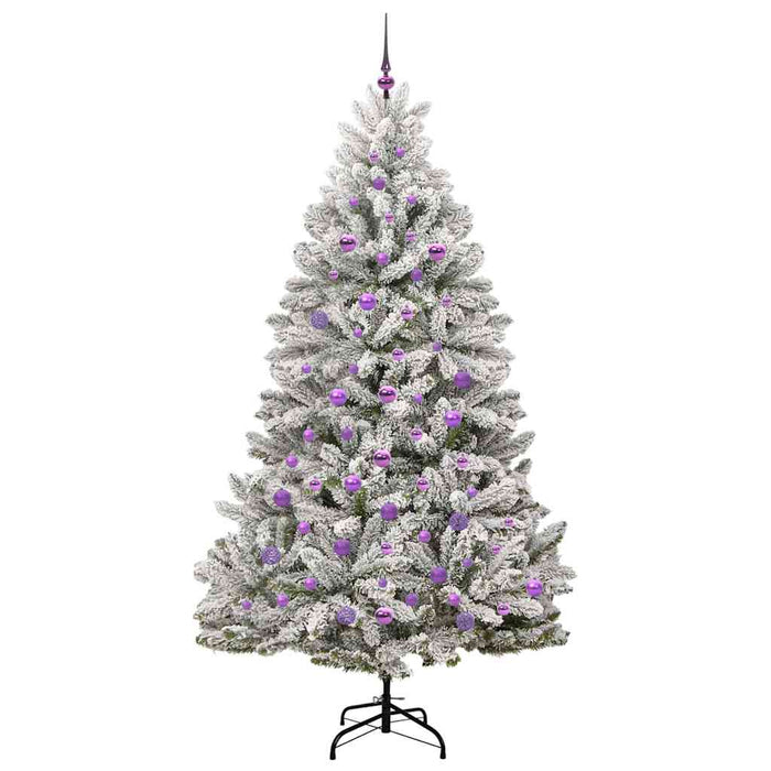 Brad de Crăciun artificial Verde și alb 210 cm PVC și Metal - WALTI WALTI