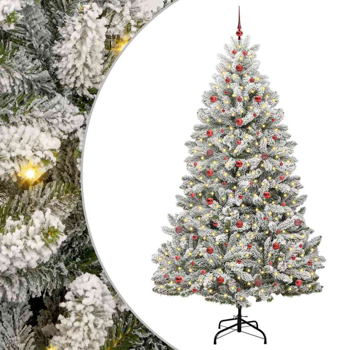 Brad de Crăciun artificial Verde și alb 240 cm PVC și Metal - WALTI WALTI