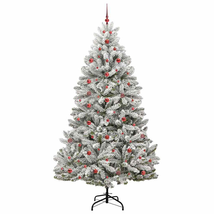 Brad de Crăciun artificial Verde și alb 240 cm PVC și Metal - WALTI WALTI