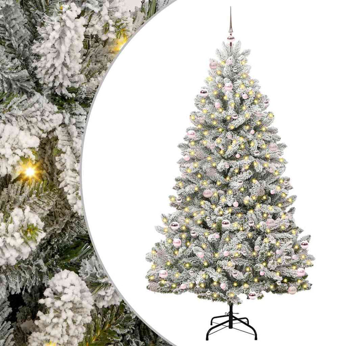 Brad de Crăciun artificial Verde și alb 240 cm PVC și Metal - WALTI WALTI