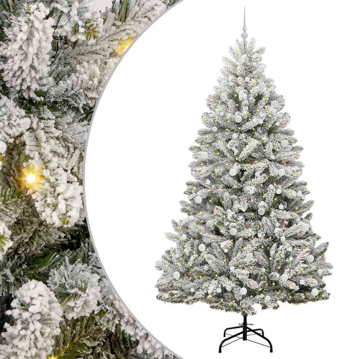 Brad de Crăciun artificial Verde și alb 240 cm PVC și Metal - WALTI WALTI