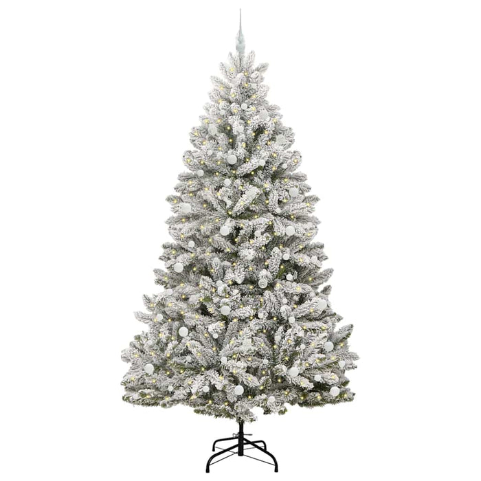 Brad de Crăciun artificial Verde și alb 240 cm PVC și Metal - WALTI WALTI